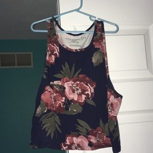 Aéropostale Floral Navy Crop Top